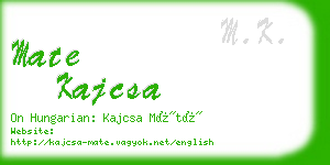 mate kajcsa business card